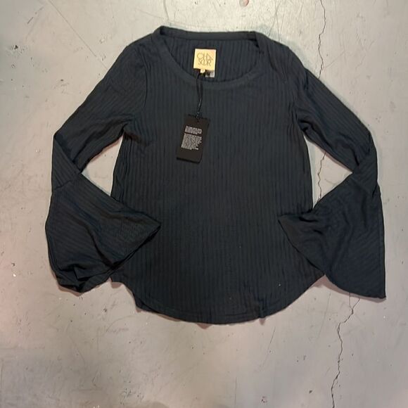 Medium Navy Blue Longsleeve Chaser Bell Cuff Tee - Picture 1 of 4